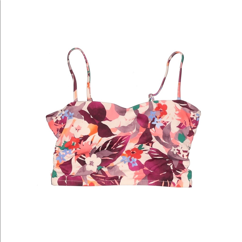 Athleta floral longline bikini top